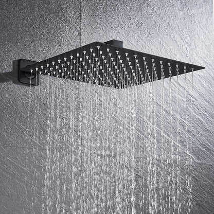 Chuveiro Quadrado de Teto 8"/10"/12" Ultrafino para Banheiro com Braço de Chuveiro Acessórios de Torneira Montado na Parede