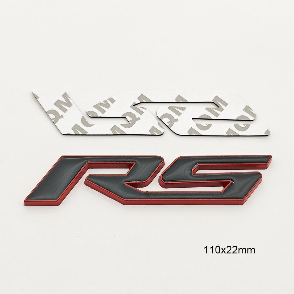 3D Metal Car Sticker RS logo Front Grill Emblem Trunk Badge Decals For Chevrolet Blazer Aveo Trax Cruze Sonic Onix Accessories