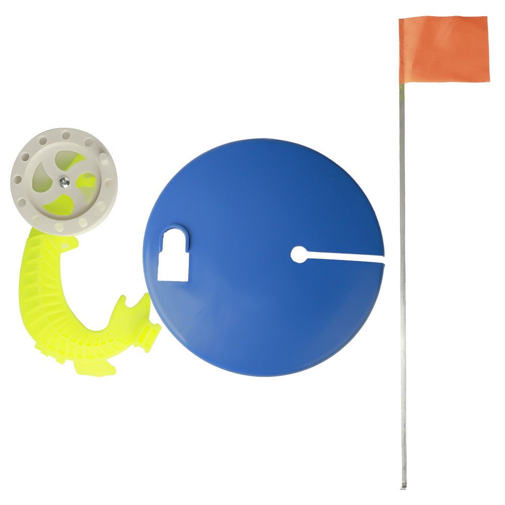 FTK 2 pçs/conjunto de pesca de inverno, bandeira de vara de pesca no gelo, suprimentos de pesca, ponta de plástico, trenó de pesca portátil, bandeiras de pescadores