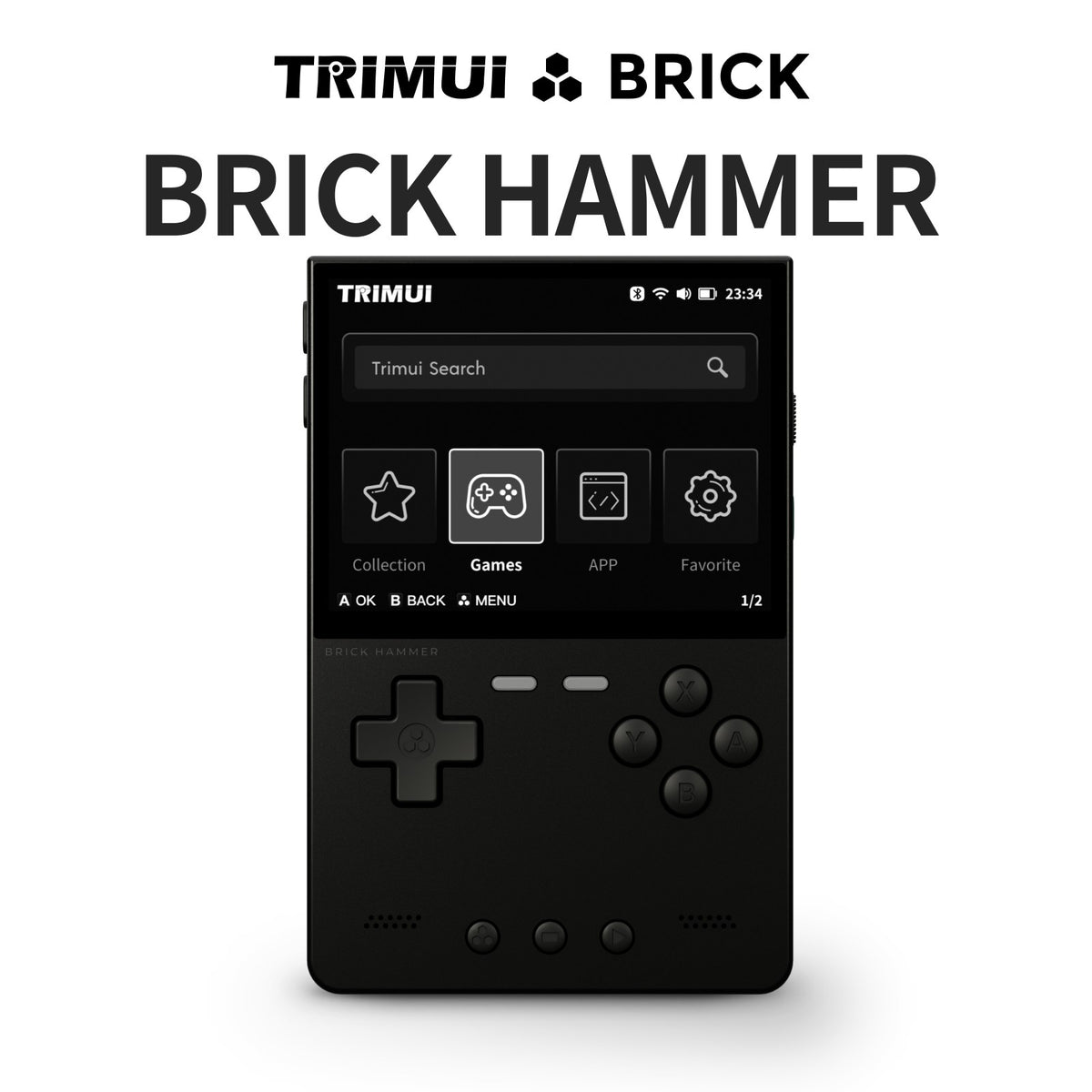 Metal Body Trimui Brick Hammer Console - 3.2" Ultra-Clear IPS Screen 3000mAh Open Source Handheld Retro Game Machine best Gift