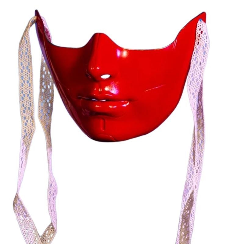 Y88A Mechanical Half Face Mask Masquerade Mask for Womens Men Aesthetics Mask Gifts
