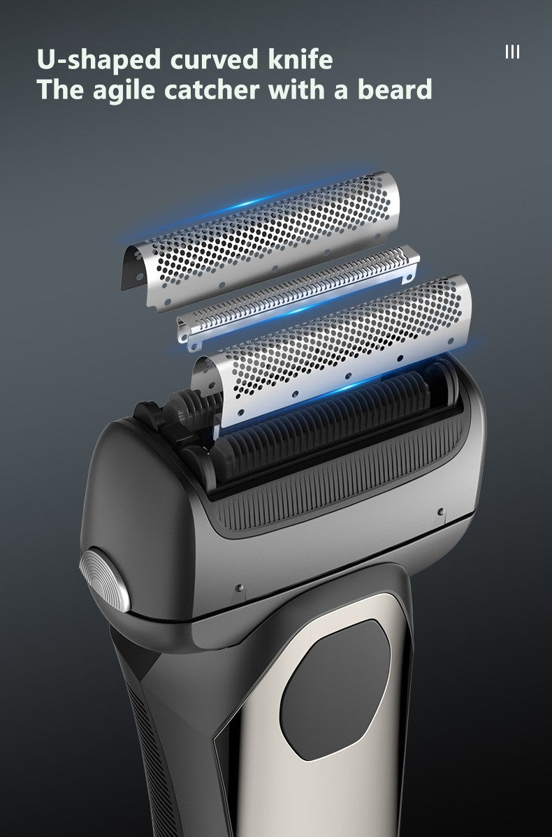 MOTAWISH Electric Shaver Reciprocating High and Low Two-speed Adjustable Shaver Full Body Washable Type-c Rechargeable Shaver