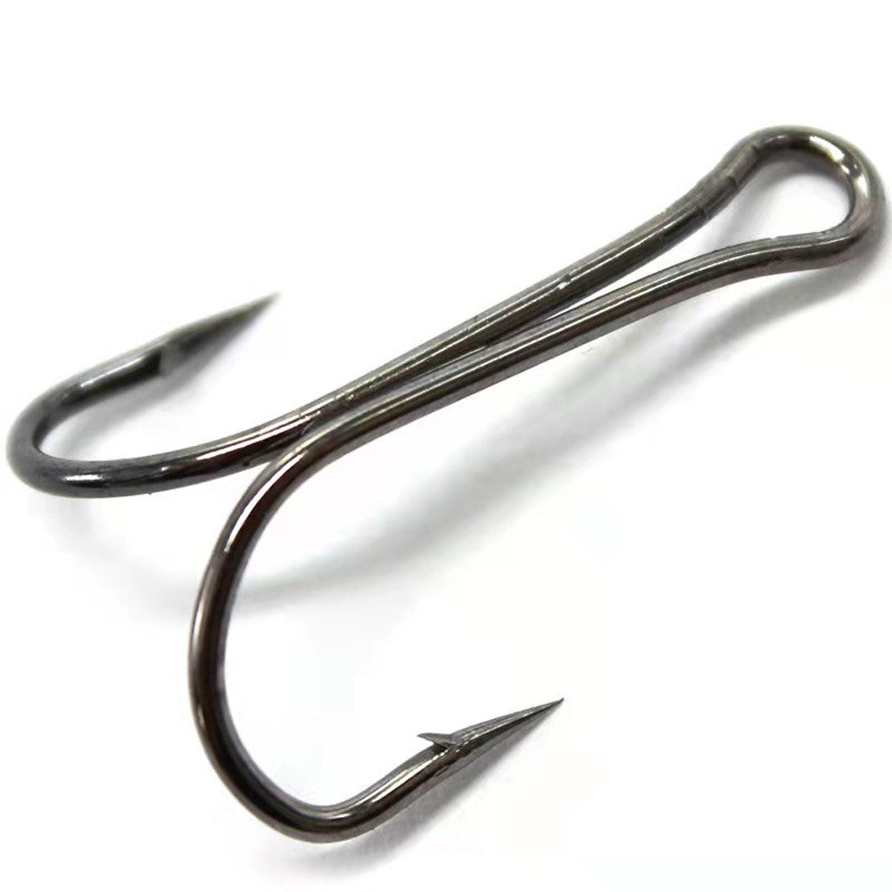 10 pçs/lote Anzol Duplo de Haste Longa Anzóis de Pesca para Atar Mosca Anzol Duplo Anti-ervas Daninhas para Isca Macia Jig Robalo Carpa Acessórios de Pesca