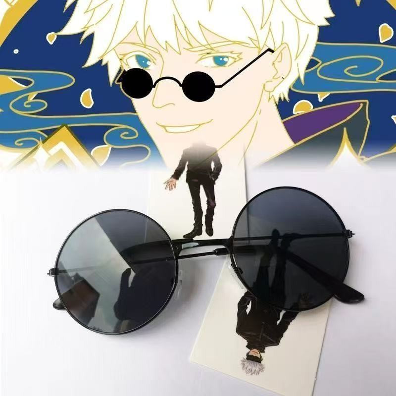 Satoru Gojo Cosplay Patch Glasses Anime Jujutsu Kaisen Cosplay Accessories Gojo Half Face Mask Masquerade Halloween Party Custom