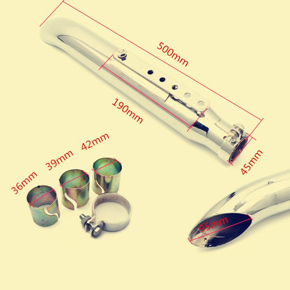 Universal Motorcycle Chrome/Black Cafe Racer Exhaust Pipe Muffler Tail Tube  muffler For Harley Bobbers /Honda CRF230F CRF150F
