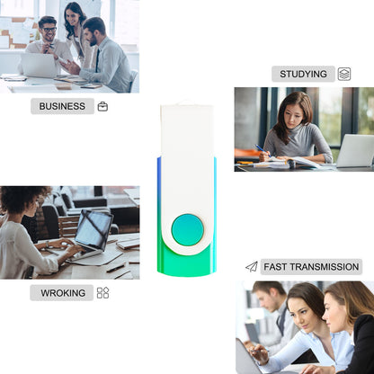 5PCS 4GB 32GB 128M USB Flash Drives Gradient Color USB 2.0 Memory Stick Wholesale Bulk Swivel Thumb Drive for Data Storage