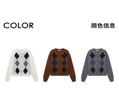 College style sweater 100% Australian Wool Sweaters Large Size Cardigan High-grade Women's Autumn Winter Fashion Knitwear