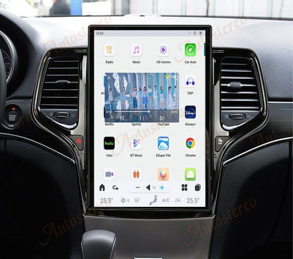 14.4 Polegadas Android 8+128GB para JEEP Grand Cherokee 2010-2021 Estilo Tesla Carro GPS Navegação Multimídia Player Rádio Toca-fitas Central