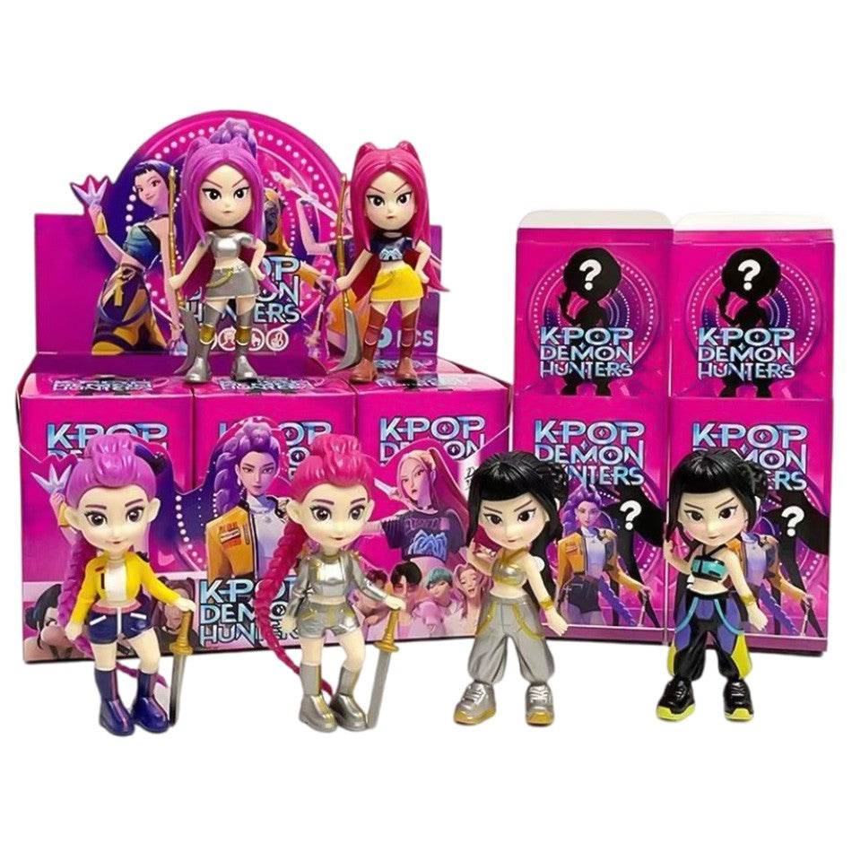 New 10cm 6pcs Random Blind Box Anime K-Pop D-emon H-unters Girl Group RUMI MIRA ZOEY Figure Action Pvc Models Toy Ornament Gifts