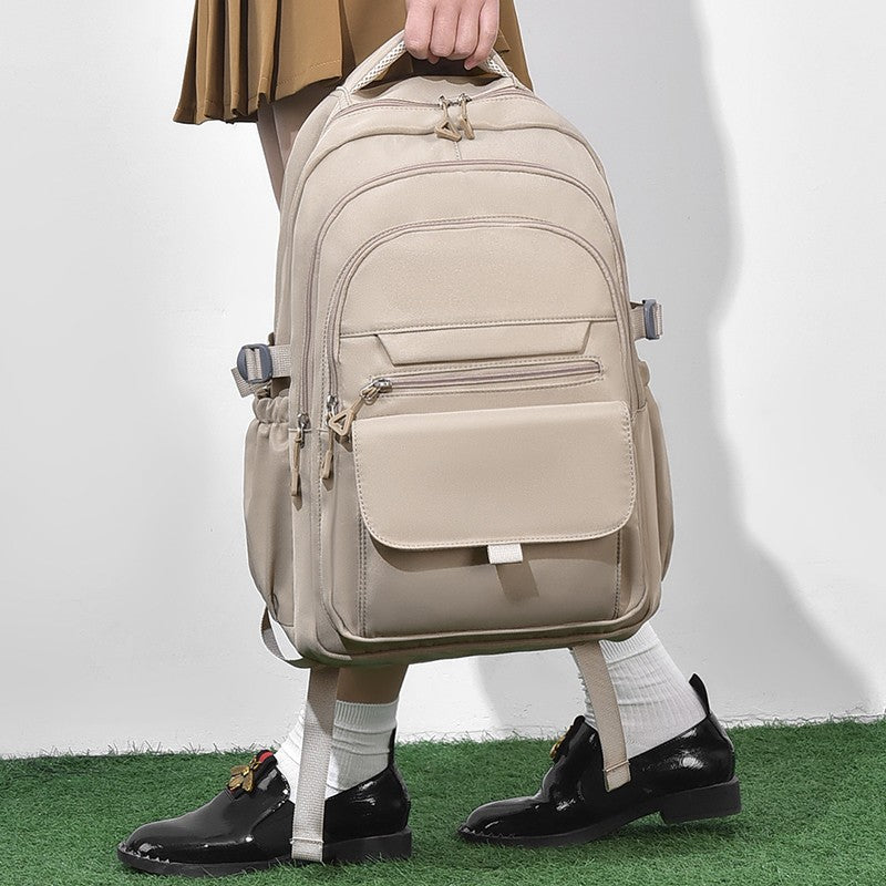 Mochila Multi-camadas Impermeável e Estilosa Oxford de Grande Capacidade Simples para Estudantes, Viajantes e Uso Diário
