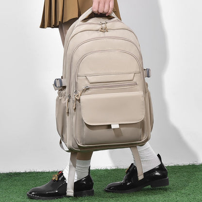 Mochila Multi-camadas Impermeável e Estilosa Oxford de Grande Capacidade Simples para Estudantes, Viajantes e Uso Diário
