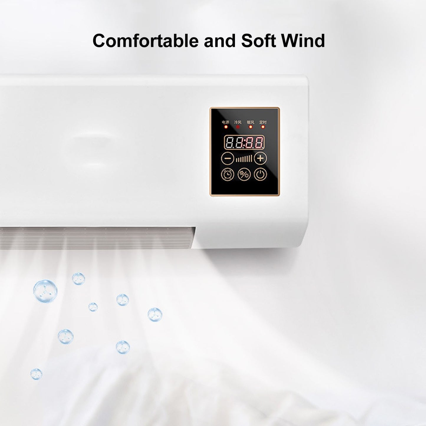 Pequeno Condicionador Aquecedor Portátil Montado na Parede Condicionamento Ventilador Quente para Banheiro Quarto Plugue UE 220V