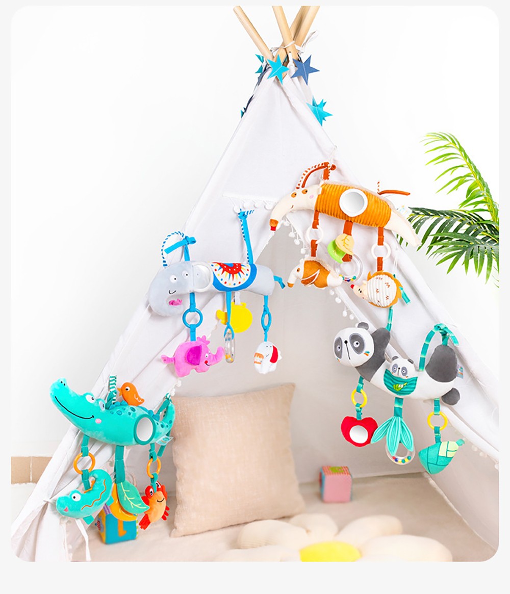 Brinquedos de Arco para Carrinho de Bebê, Brinquedo para Pendurar no Assento do Carro, Pelúcia Macia para Bebês com Som de Sinos de Vento, Bonecos para Bebês, Presente para Recém-Nascidos