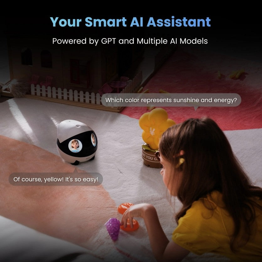 Robô Companheiro Inteligente para Animais de Estimação EBO AIR 2 PLUS, Câmera 3k, Chamada de Vídeo e Função de Patrulha com Inteligência Artificial (IA)