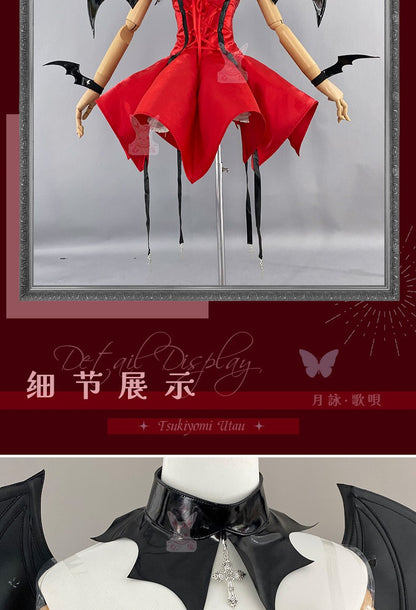 Anime Shugo Chara Tsukiyomi Utau Devil Transformation Cosplay Costume Full Set Women Halloween Cos Outfit With Horns Accessories