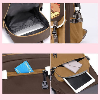 Mochila Escolar Infantil Estilosa Khaki Capivara Kawaii Mochila Casual Adolescente Menino Menina Mochila Escolar Infantil ?