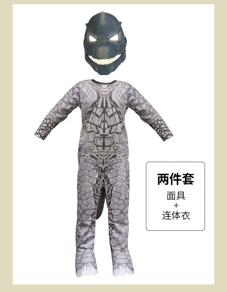 Monster Cosplay Animal Costume Dinosaur Halloween Bodysuit  Kid Boys Girl Funny Jumpsuit Carnival For Toddler Child Catsuit+Mask