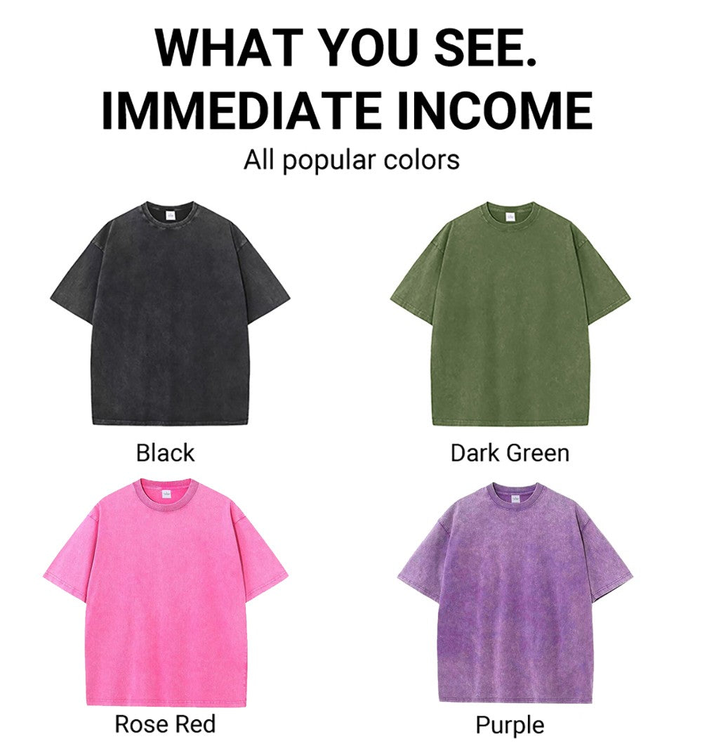 Men's Women Washed Vintage T-Shirts Street Hip Hop Retro Punk T Shirt Harajuku Casual Cotton Short Sleeve Couple TShirts Tees