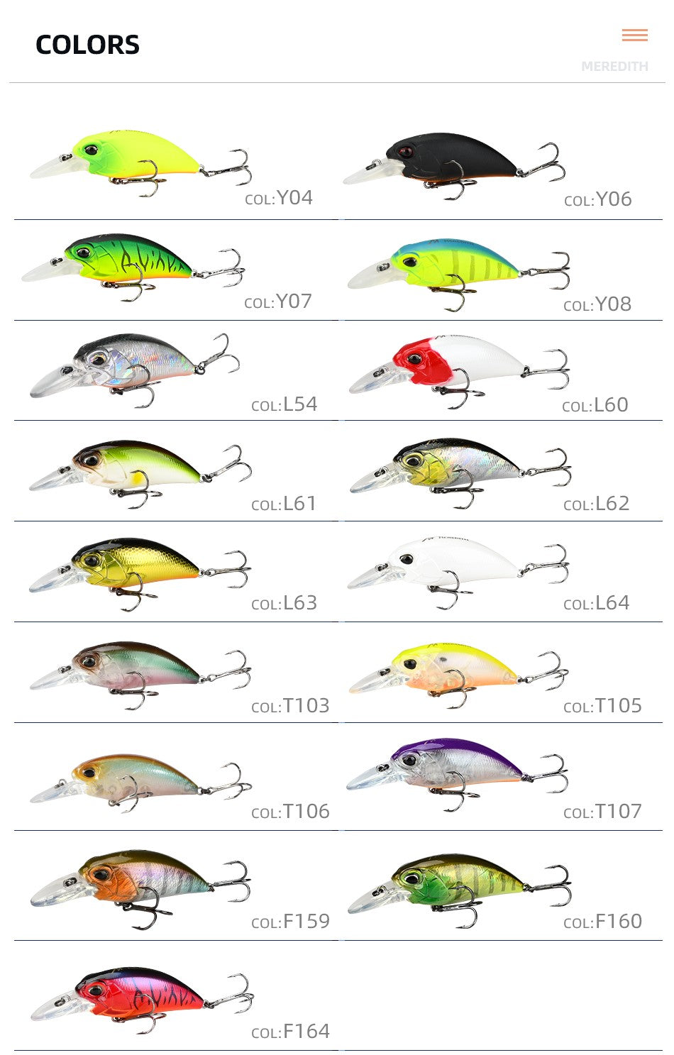MEREDITH 6.5cm 14g JERK CRANK Wobblers Crank Fishing Lure Artificial Minnow Jerkbait Floating Hrad Lure For Trout Fishing Bait