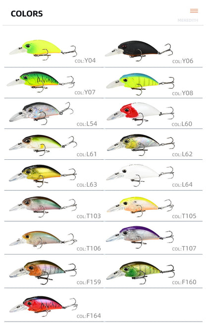 MEREDITH 6.5cm 14g JERK CRANK Wobblers Crank Fishing Lure Artificial Minnow Jerkbait Floating Hrad Lure For Trout Fishing Bait