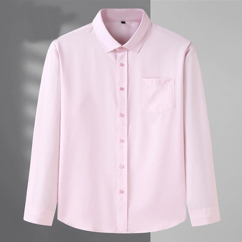 Spring and Autumn Large Size 15XL Men's Long-sleeved Shirt Fat High Elastic Solid Color Shirt 12XL 11XL 10XL 9XL 8XL 7XL 200kg