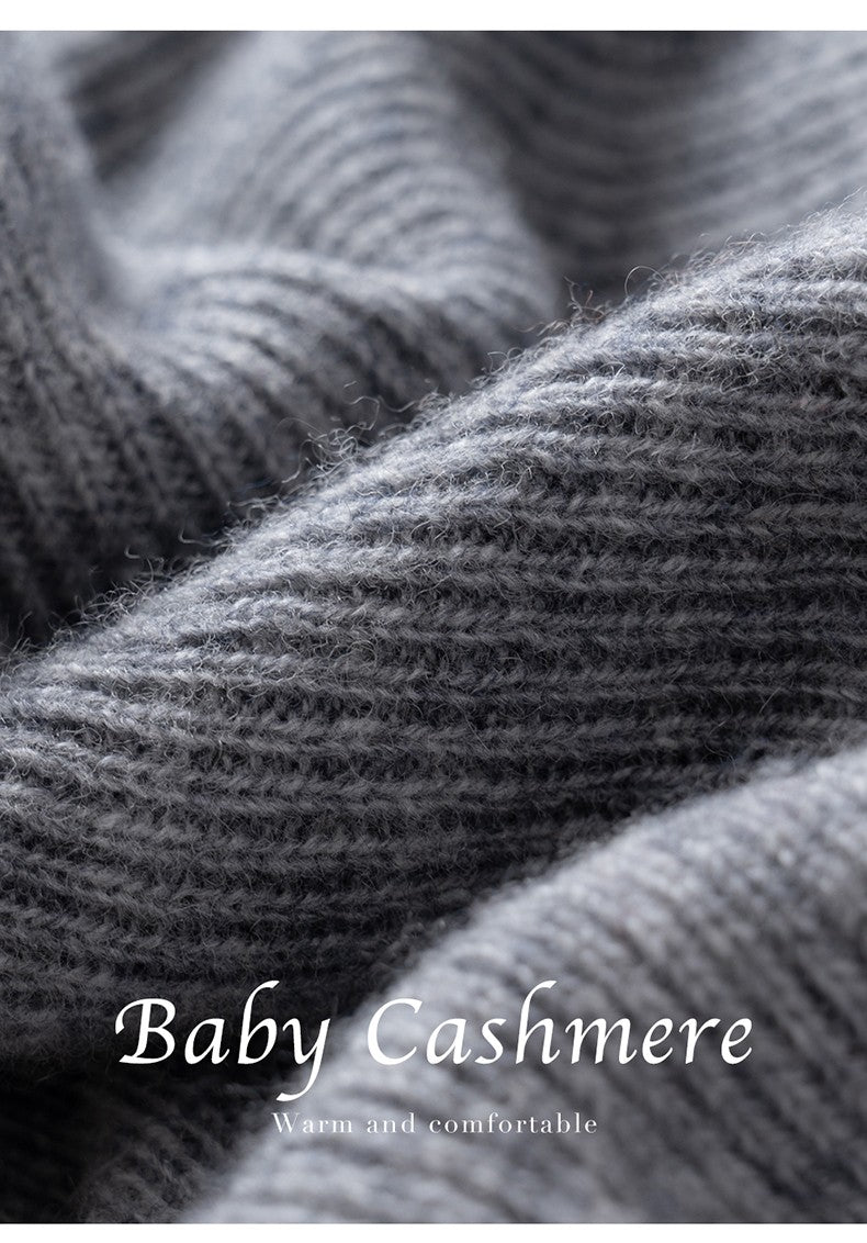 New Autumn Winter 100% Cashmere Hat Knitted Mountaineering Wool Hat Outdoor Skiing Double Layer Men and Women Thickened Warm