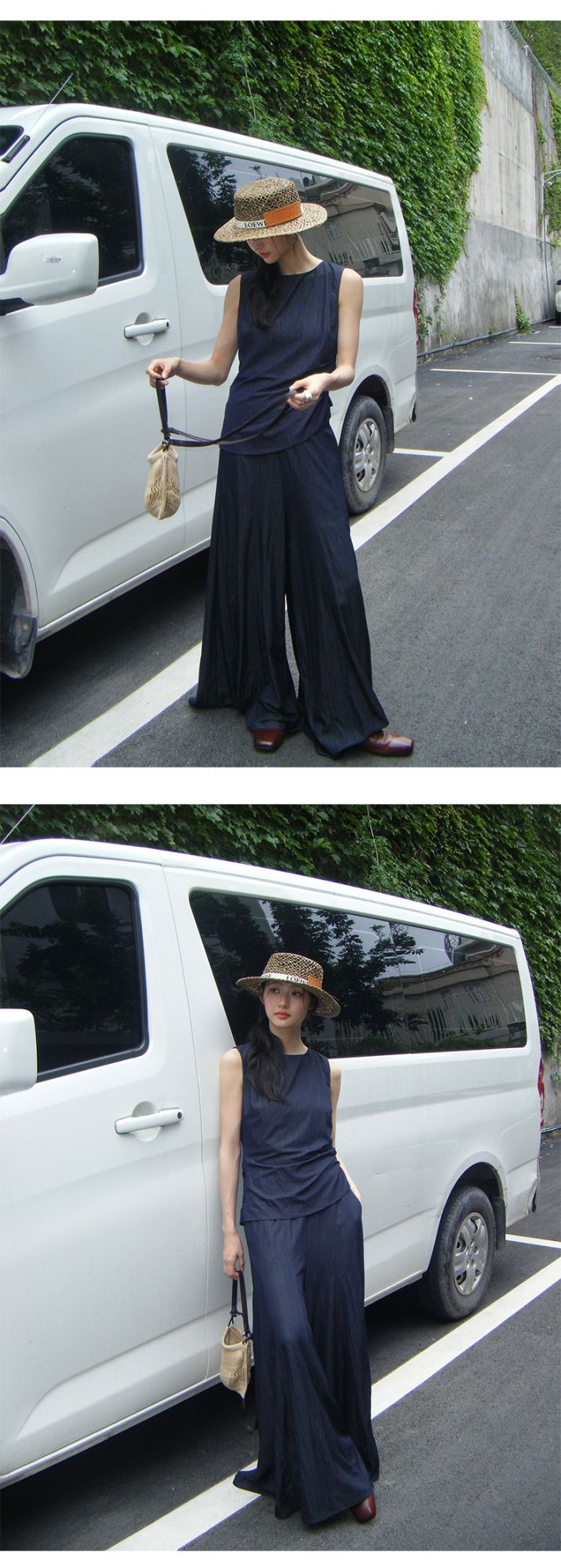 Neihe Summer Fashion Casual Wide Leg Denim Skirt Pants High-End Sensation Women's Long Pants Nine Points Seven Points Five Point