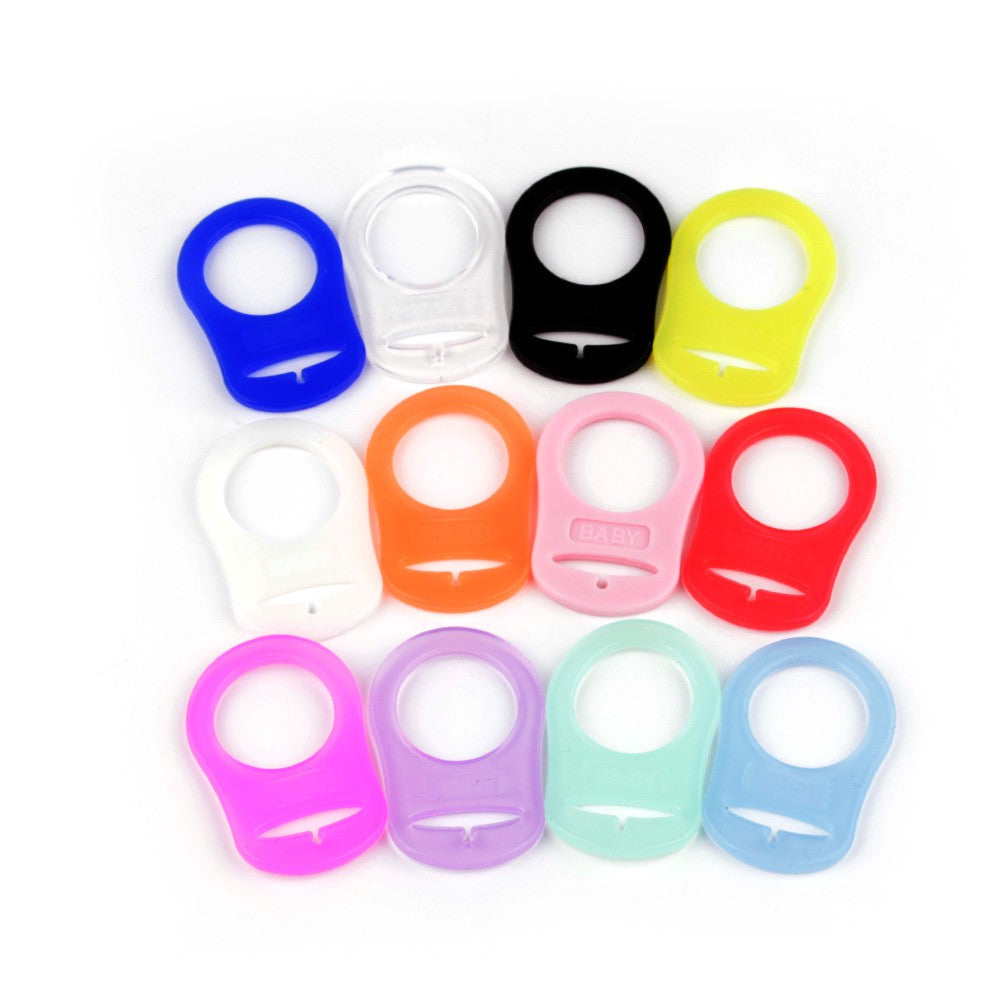 12pcs TYRY.HU Pacifier Adapter of Material Silicone for DIY Pacifier Chains Holder Clip Adapter Soother Teething Ribbon BPA Free