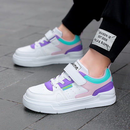 Children's sports shoes waterproof student casual shoes girls flat bottomed leather board shoes boys running shoes