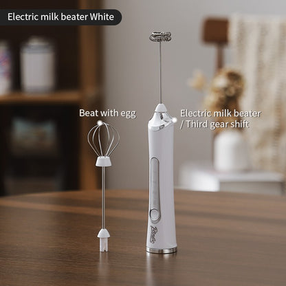 Espumador de leite elétrico, batedor de ovos manual, máquina de café portátil, batedor de creme, mixer de alimentos de cozinha de 3 velocidades, misturador de ingredientes