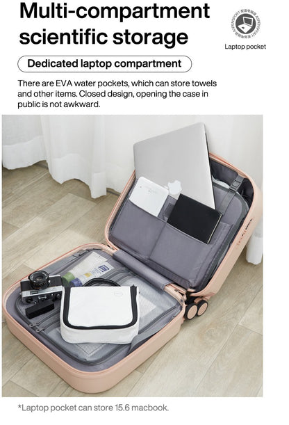 Mixi Carry On Suitcase 16 Inch Men Boarding Cabin Women Luggage Rolling Spinner Wheels Travel Bag 34L 100% PC Lightweight