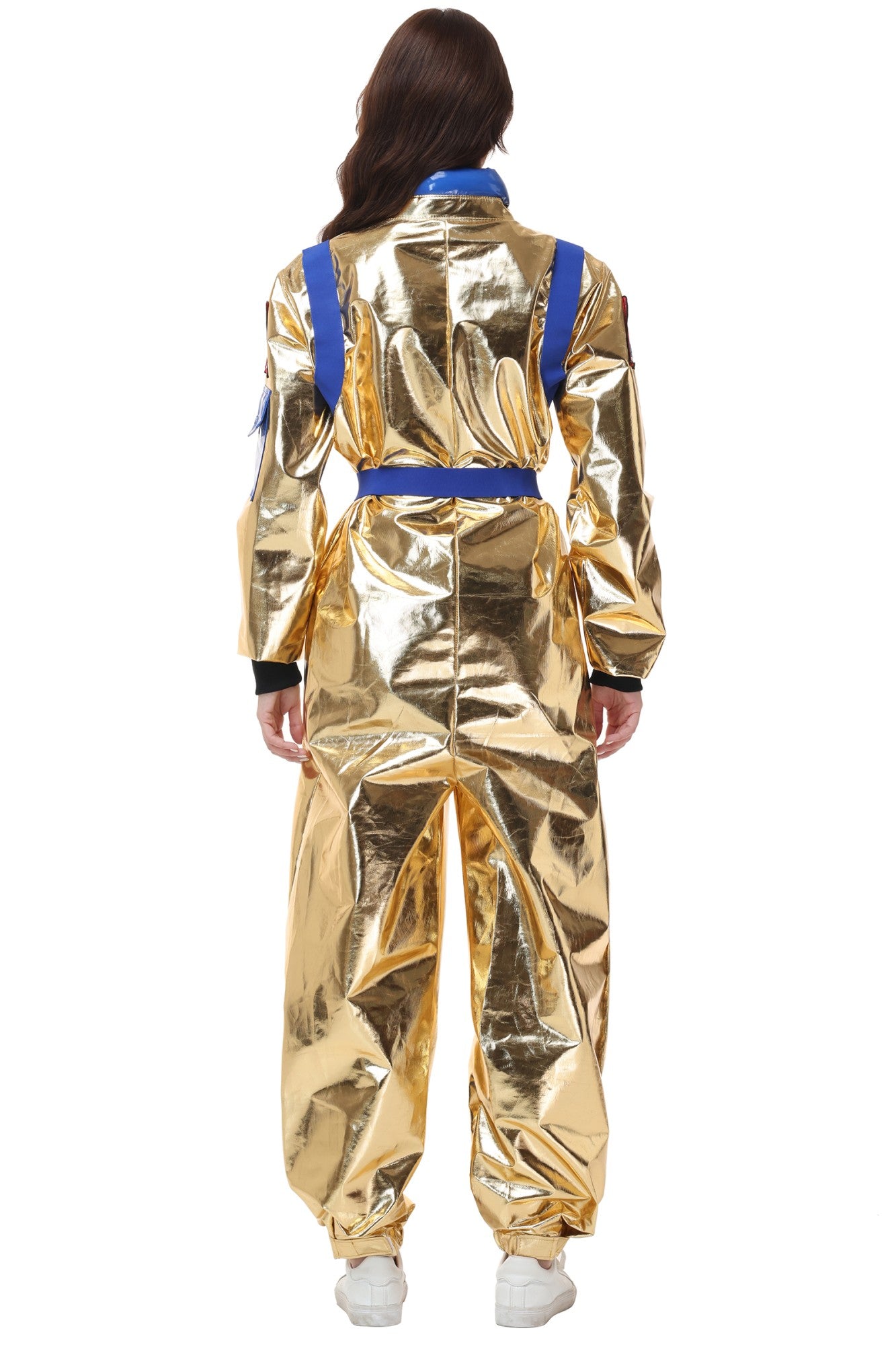 Adult Silver Astronaut Costume Men Women Spaceman Suit Space Jumpsuit Halloween Cosplay Party Dress Up