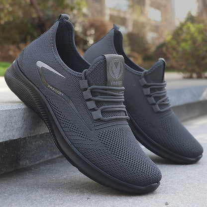 Sapatos Casuais Masculinos Sólidos com Cadarço, Sapatos Esportivos Leves para Homens, Sapatos Casuais Sólidos da Moda Adequados para Entusiastas de Caminhada de Lazer - Ideais para Leveza, Respirabilidade e Antiderrapantes, Adequados para Laze