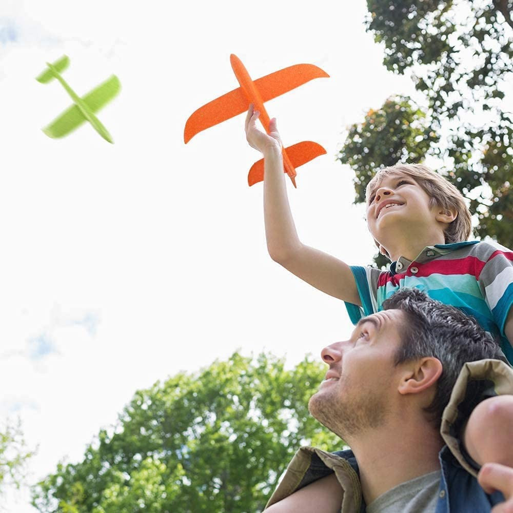Avião de espuma grande de 36cm x 48cm, planador de avião de arremesso manual, aviões de bolha EPP inerciais, brinquedos de lançamento ao ar livre para crianças e meninos de presente