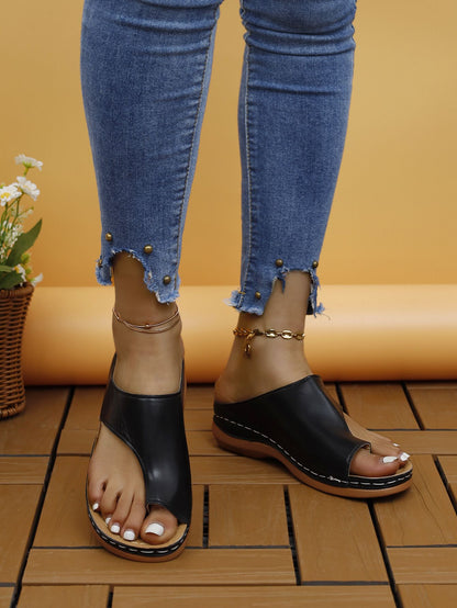 Women Sandals Summer Outdoor Leisure Comfy Wedge Sandals Ladies Slip on Orthopedic Bunion Corrector Slippers Sandalias De Mujer