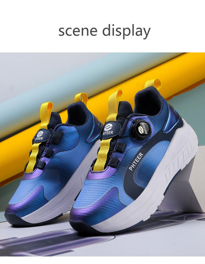 Kids Two Wheels Roller Skating Shoes With Light Magic Stick Walking Shoes Detachable Wheels Roller Skate Shoes For Teenagers