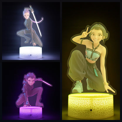 KPop K-POP Demon Hunters Kawaii Zoe Mira Rumi Saja Boys Superstar Monochrome Light Remote Control 16 Color Light Night Light