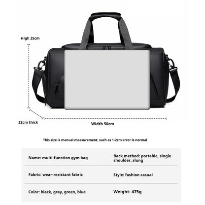 Sports Gym Bag, Large Capacity Handbag,Portable Travel Duffel Bag, Multi-compartment with Shoes Storage,Perfect for Vacation,Gym