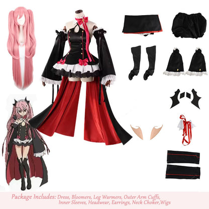 Krul Tepes Cosplay Anime Seraph Of The End Costume Wig Cosplay OwarI No Seraph Halloween Party Role Play Clothing Suit