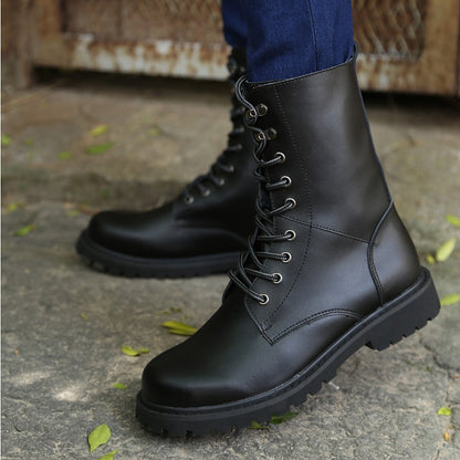 Botas Táticas Militares Masculinas Botas de Tornozelo de Deserto de Cano Alto Quentes e Antiderrapantes com Cadarço para Outono Inverno Masculino de Tamanho Grande