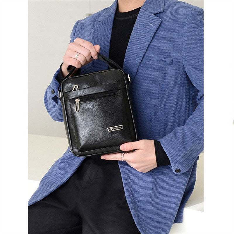 Men's PU Leather Crossbody Shoulder Bags High quality Tote Fashion Business Man Messenger Bag  Leather Bags fanny pack