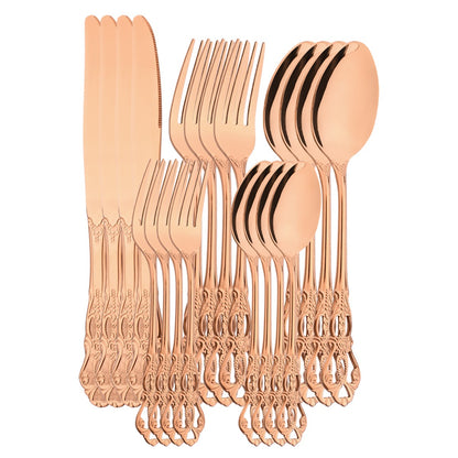 Conjunto de Talheres de Alta Qualidade Faca Garfo Colher de Sobremesa Louça Colorida Conjunto de Talheres de Aço Inoxidável Talheres de Mesa de Cozinha