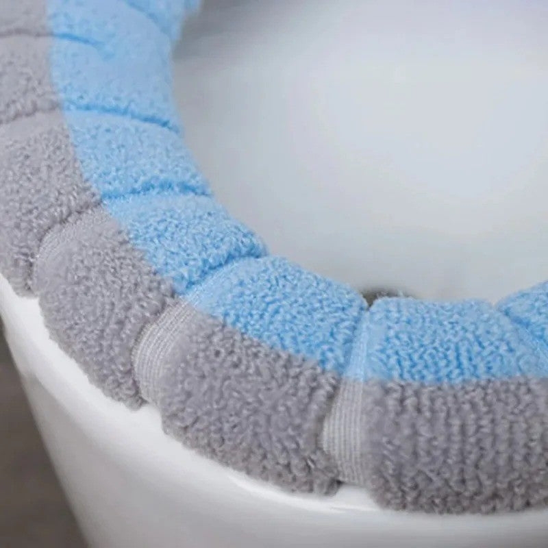 Assento Sanitário de Inverno Universal Portátil Macio Lavável Espessado de Pelúcia Capa de Assento Tapete Almofada de Vaso Sanitário para Banheiro com Acessórios