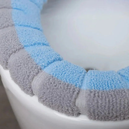 Assento Sanitário de Inverno Universal Portátil Macio Lavável Espessado de Pelúcia Capa de Assento Tapete Almofada de Vaso Sanitário para Banheiro com Acessórios