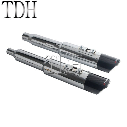 Motorcycle Exhaust System Carbon Fiber Muffler Pipe For Harley Street Road Glide ST FLTRXST FLHXST FLHX PAZOMA Exhaust Mufflers