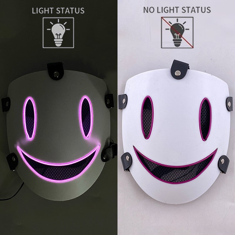 Anime High Rise Invasion Sniper LED Light up Mask Japanese Killer Japanese White Masks Carnival  Halloween Party Costume Props