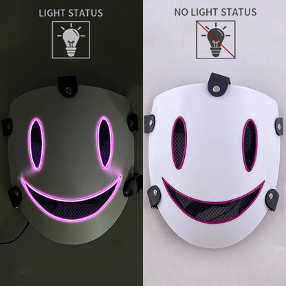 Anime High Rise Invasion Sniper LED Light up Mask Japanese Killer Japanese White Masks Carnival  Halloween Party Costume Props