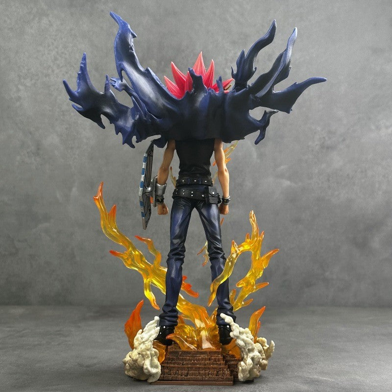 2025 28cm Anime Duel Monsters Anime Figure Gk Yugi Muto Doll 2 Heads Pvc Statue Model Collectible Decoration Toys Christmas Gift