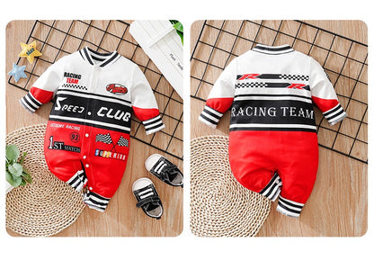 Newborn Clothes Outdoor Racing Clothes Comfortable And Soft For Boys And Girls Spring And Autumn Long Sleeved Baby Jumpsuit