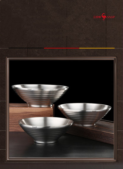 Design Estético Tigela Japonesa para Ramen de Aço Inoxidável 304 Talheres e Louças para Macarrão Isolante de Calor para o Natal e Ano Novo